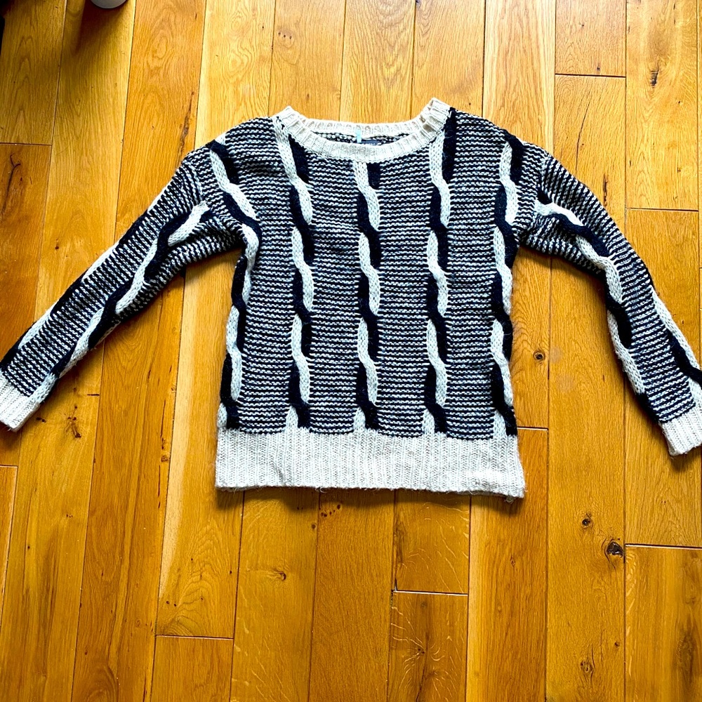 Black and white stripy knit sweater